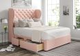 Miami Winged Arlington Candyfloss Upholstered King Size Headboard and Continental 2+2 Drawer Base