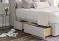 Miami Winged Arlington Ice Upholstered Double Headboard and Continental 2+2 Drawer Base