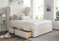 Miami Winged Carina Parchment Upholstered Double Headboard and Continental 2+2 Drawer Base