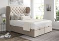 Miami Winged Heritage Mink Upholstered Single Headboard and End Lift Ottoman Base