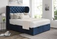 Miami Winged Heritage Royal Upholstered Compact Double Headboard and End Lift Ottoman Base