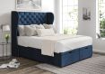 Miami Winged Heritage Royal Upholstered Compact Double Headboard and End Lift Ottoman Base