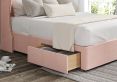 Miami Winged Arlington Candyfloss Upholstered Double Headboard and 2 Drawer Base