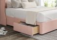 Miami Winged Arlington Candyfloss Upholstered Compact Double Headboard and 2 Drawer Base