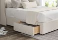 Miami Winged Carina Parchment Upholstered Compact Double Headboard and 2 Drawer Base