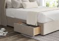 Miami Winged Heritage Mink Upholstered Compact Double Headboard and 2 Drawer Base