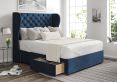 Miami Winged Heritage Royal Upholstered Double Headboard and 2 Drawer Base