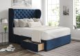 Miami Winged Heritage Royal Upholstered Compact Double Headboard and 2 Drawer Base