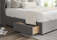 Miami Winged Heritage Steel Upholstered Double Headboard and 2 Drawer Base