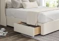 Miami Winged Teddy Cream Upholstered Compact Double Headboard and 2 Drawer Base