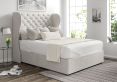 Miami Winged Arlington Ice Upholstered Compact Double Headboard and Non-Storage Base