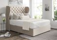 Miami Winged Heritage Mink Upholstered Compact Double Headboard and Non-Storage Base