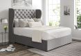 Miami Winged Heritage Steel Upholstered Double Headboard and Non-Storage Base