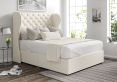 Miami Winged Teddy Cream Upholstered Compact Double Headboard and Non-Storage Base