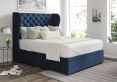 Miami Winged Heritage Royal Upholstered Compact Double Headboard and Side Lift Ottoman Base