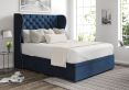 Miami Winged Heritage Royal Upholstered Double Headboard and Side Lift Ottoman Base