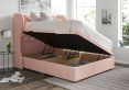 Miami Winged Arlington Candyfloss Upholstered King Size Headboard and Side Lift Ottoman Base