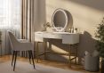 Miami 3 Drawer White and Gold Dressing Table Including Mirror