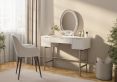 Miami 3 Drawer White and Silver Dressing Table Including Mirror