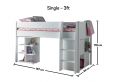 Montana Mid Sleeper Bed Frame Including Desk and 2 Door Quad Unit