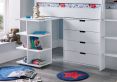 Montana Mid Sleeper Bed Frame Including Desk, 4 Drawer Chest and 2 Door Quad Unit