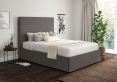 Milano Trebla Charcoal Upholstered Ottoman Compact Double Bed Frame Only