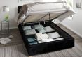 York Ottoman Ebony Mirazzi Velvet King Size Bed Frame Only