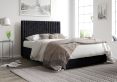 Levisham Ottoman Ebony Mirazzi Velvet Double Bed Frame Only