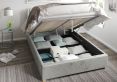 Levisham Ottoman Silver Mirazzi Velvet Compact Double Bed Frame Only