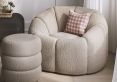 Southwold Buff Boucle Upholstered Swivel Chair