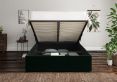 Napoli Hugo Bottle Green Upholstered Ottoman King Size Bed Frame Only