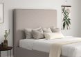 Napoli Linea Fog Upholstered Ottoman Double Bed Frame Only