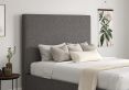 Napoli Trebla Charcoal Upholstered Ottoman Double Bed Frame Only