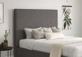 Napoli Trebla Charcoal Upholstered Ottoman Compact Double Bed Frame Only