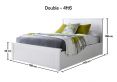 New England White Wooden Ottoman Storage Bed - Double Frame Only