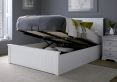 New England White Wooden Ottoman Storage Bed - Double Frame Only