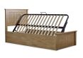 New England Single Oak Finish Ottoman Storage Bed Frame