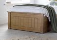 New England Single Oak Finish Ottoman Storage Bed Frame