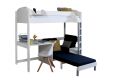 Noah White High Sleeper Bed Frame With Black Futon