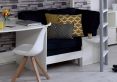 Noah White High Sleeper Bed Frame With Black Futon