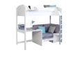Noah White High Sleeper Bed Frame With Silver Futon