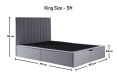 Onelife Light Grey Upholstered Ottoman King Size Bed Frame