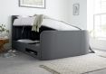 Onelife Seal Grey Upholstered TV Ottoman King Size Bed Frame