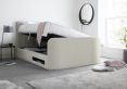 Onelife Natural Velvet Upholstered TV Ottoman Double Bed Frame