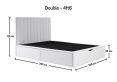 Onelife Off White Upholstered Ottoman Double Bed Frame