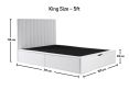 Onelife Off White Upholstered Ottoman King Size Bed Frame