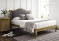 Lyon Opulence Armour Upholstered Oak Bed Frame - LFE - Double Bed Frame Only