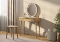Oslo 1 Drawer Oak Finish Dressing Table and Stool Including Mirror