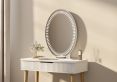Oslo 1 Drawer White Dressing Table and Stool Including Mirror - Oak Finish Legs