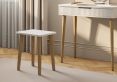 Oslo 1 Drawer White Dressing Table and Stool Including Mirror - Oak Finish Legs